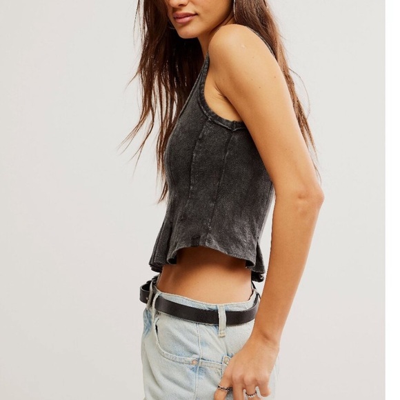NEW FREE PEOPLE We The Free Roller Tank / Black. Size: M - Picture 2 of 4